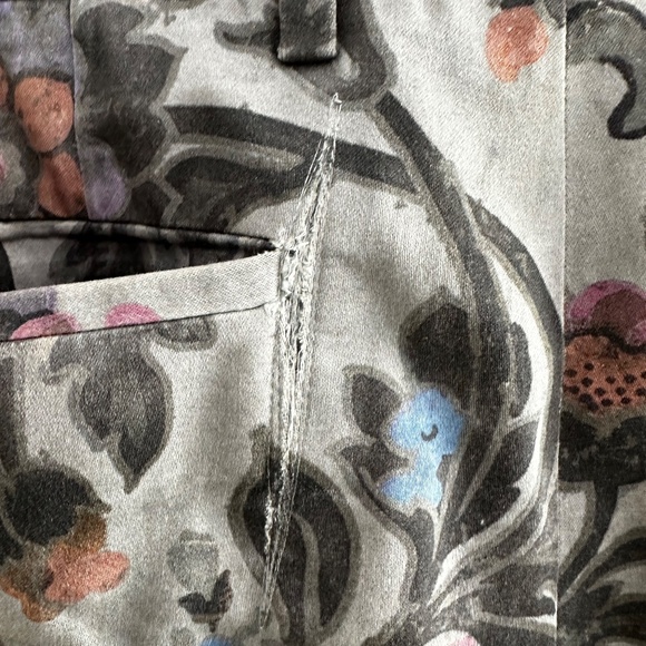 Dries Van Noten Gray Floral Pants With Ankle Zippers Size 36 - Picture 12 of 13